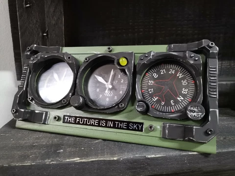 Industrial Aircraft style desk clock, airspeed, altimeter, compass,aviation gift Cover