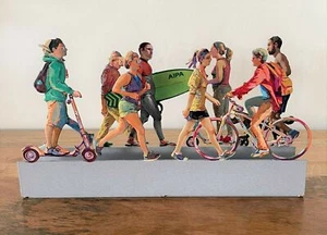 Pop art metal sculpture by David Gerstein  "Urban walk " - Bild 1 von 8