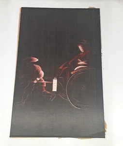 Hermoso arte de aguja de pantalla de seda vintage asiático sin marco intrincado - Imagen 1 de 6