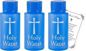 1 Ounce Holy Water Bottle - 3 Empty Holy Water Bottles Catholic Set with the Lor - Picture 1 of 12