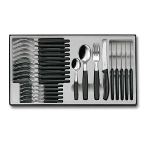 Victorinox 24 Piece Steak Knife Table Cutlery Set Black 24pc Made in Switzerland - Picture 1 of 1