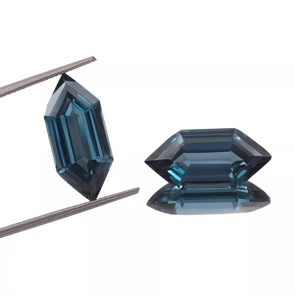Natural Blue Green Brazilian Tourmaline Fancy Marquise Gemstone Cut Pair 14x7 MM - Image 1 of 4