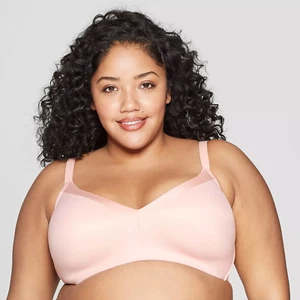 Women's Plus Size Wirefree Bra - Auden Casual Pink 44G - Picture 1 of 6