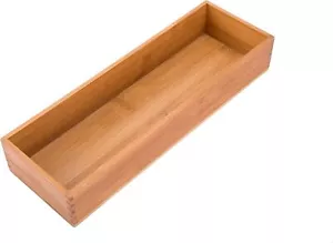Bamboo Kitchen Seasoning & Cutlery Organizer Box, 12"x4" Drawer Sorting Box - Picture 1 of 7