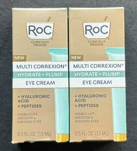 ✨ Lot of 2 RoC Multi Correxion Hydrate + Plump Eye Cream 0.5oz (15mL) ✨ - Picture 1 of 4