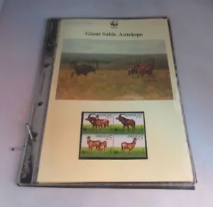 Antelope sabbia gigante WWF fogli informativi francobolli esclusivi da Angola e FDC - Foto 1 di 6