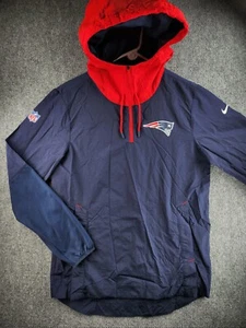 Nike New England Patriots Jacket Men Small Blue Windbreaker Pullover Hooded - Picture 1 of 17