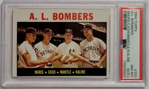 1964 Topps AL BOMBERS Maris Cash Mantle Kaline #331 PSA 8(OC) NM-MT - Picture 1 of 2