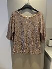 Funky Pink Sequin Top Size XL/12