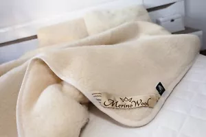 SALE Merino Wool Over Blanket Double 140/200 12 tog BED COVER DUVET NATURAL - Picture 1 of 3