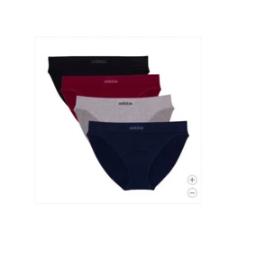 Underwear Women Bikini Seamless 4 Pack XS-L NEW Adidas Ladies Stretch Blk/Navy/G - Picture 1 of 7