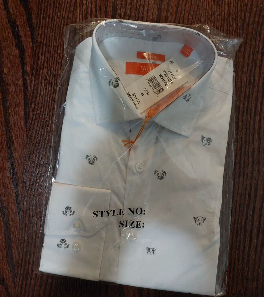 85.00 Tallia Men Pink Long-sleeve Dress Shirt 16 32/33