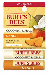 100% Natural Moisturizing Lip Balm, Coconut & Pear and Mango with Beeswax & F... - Picture 1 of 1