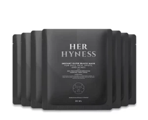 7X Her Hyness Instant Glow Black Charcoal Sheet Mask Brighten Skin Dark Spots - Picture 1 of 15