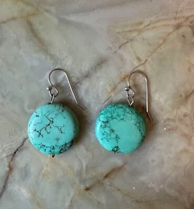 Marokkanische Berber Ohrhänger - Türkis Stein - 925 Schlaufen - Bild 1 von 5
