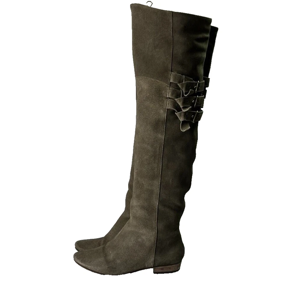 Joie Boots Women 8 Leather Suede Coachella Over The Knee Triple Buckle detail - Image 1 of 4
