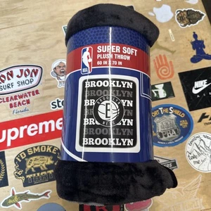 BROOKLYN NETS NBA SUPER SOFT PLUSH THROW 60 X 70 ONE SIDED BLANKET - Picture 1 of 3