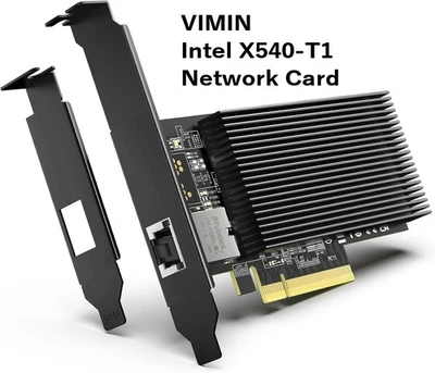 10GB NIC PCI-E X8 X16 Ethernet 10G Network Card Intel X540-T1 Single RJ45 New - Image 1 of 4