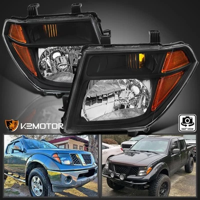 Fits 2005-2008 Frontier 2005-2007 Pathfinder Black Headlights Assembly Head Lamp — 第 1/4 张图片