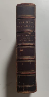 Illustrated New Testament - London, 1865 - Full STIKEMAN & CO. Leather Binding - Image 1 of 4