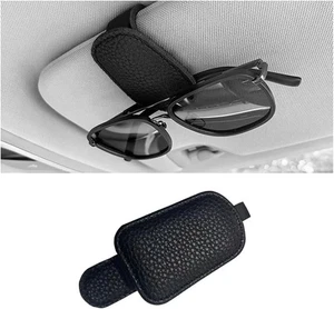 Magnetischer Leder Sonnenbrillen Halter für Auto Sonnenblende Brillenaufhänger Clip USA - Bild 1 von 6