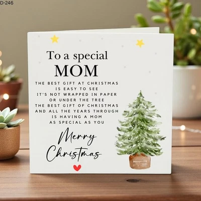 Personalised Merry Christmas to a special Mum Card from son,Daughter - Image 1 of 4