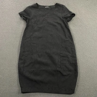 Marimekko Dress US size 6 (36) Black 100% Linen Flax Lagenlook Minimal - Image 1 of 4