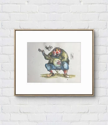 Faris Art: Pie: 10x14 Banjo: Papel Neoexpresionismo Único Foto 1 de 4