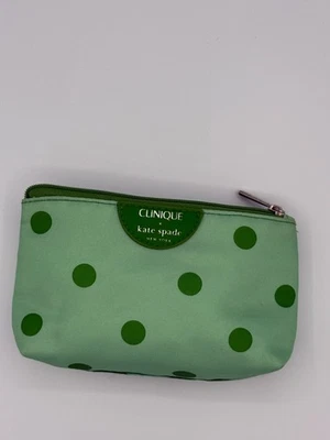 Bolsa de maquillaje cosmético Clinique x Kate Spade lunares verdes Foto 1 de 4