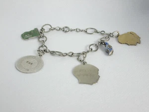Sterling Silver Charm Bracelet Maryland Dutch Shoe Steven 12/29/59 Eleanor 9/... - Picture 1 of 7