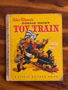 Walt Disney’s Paperino’s Toy Train A Little Golden Book 1950 Simon Schuster - Foto 1 di 11