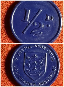 Kingston Upon Hull England Transport Transit Token 1/2D 405 DA Lot BR32 - Bild 1 von 4