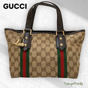 GUCCI Web Stripe Handbag Beige Canvas Leather Trim Small Purse 139261 Italy - Bild 1 von 9