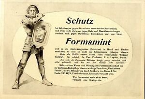 Vernichten Ansteckungskeime Formamint-Tabletten Historische XXL-Reklame von 1913