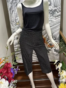 GEGENTEILE SCHWARZ UND WEISSE PUNKTE CAPRI CROP HOSE GRÖSSE 10 - Bild 1 von 9