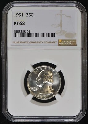 1951 Washington 25c Quarter NGC PF 68 - Image 1 of 2