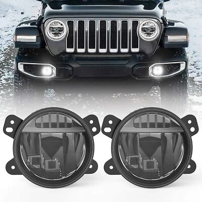 4" LED Fog Lights Compatible for Jeep Wrangler JL 2018 2019 2020 2021 2022 Rubic - Image 1 of 4