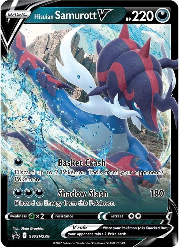 Holo Hisuian Samurott V SWSH239 Sword & Shield Promo Cards Pokemon TCG - Image 1 of 1