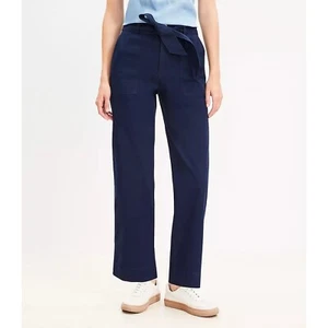 NWT Womens Petite Size 12 12P Ann Taylor LOFT Utility Straight Twill Pants NEW - Picture 1 of 6