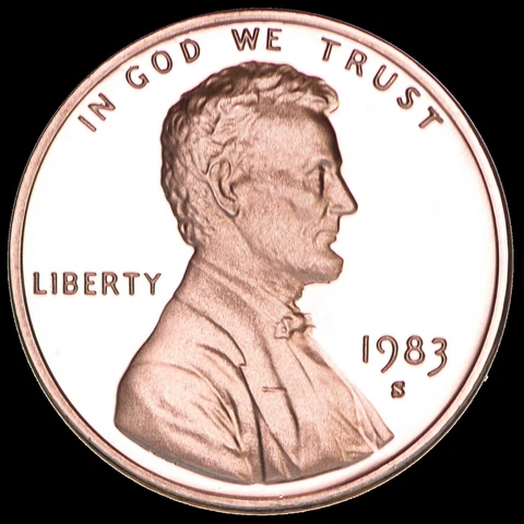 1983 S Lincoln Cent Gem Deep Cameo PROOF Penny US Mint Coin Beautiful Cover