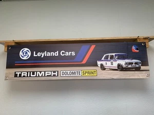Triumph Dolomite Sprint BANNER Leyland Race Car Workshop Garage Wall Display - Picture 1 of 5