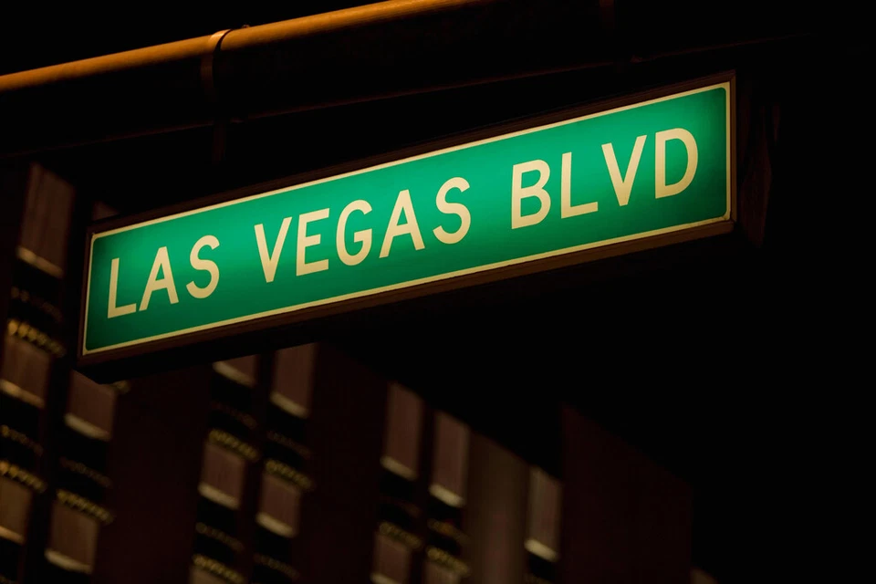 Las Vegas Blvd Street Sign Las Vegas Nevada Photo Art Print Poster 18x12 - Image 1 of 3