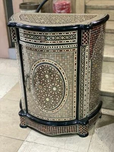 Handmade, Antique Curving Wood Sideboard, Wood Buffets, Inlaid Mother of Pearl - Picture 1 of 8