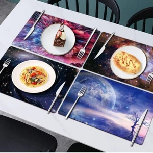 Leather Placemats Table Mats Place Mat Dinner Table Washable Non-Slip Coasters - Picture 1 of 37