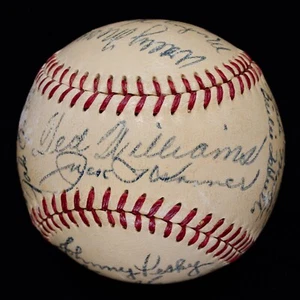Béisbol OAL autografiado de los Medias Rojas de 1950 con Ted Williams JSA - Imagen 1 de 7