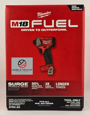 Milwaukee 2760-20 M18 FUEL SURGE 1/4" Hex Hydraulic Impact Driver - Tool Only - Image 1 of 3