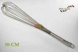 FRUSTA ACCIAIO INOX GRANDE 50 CM DA CUCINA MANUALE IN FILO PROFESSIONALE A MANO - Foto 1 di 1