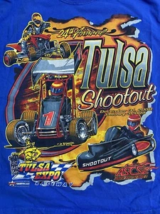 2009 ASCS Tulsa Expo Shootout Racing Car Motorport Shirt S All-Over Print F44 - Picture 1 of 8