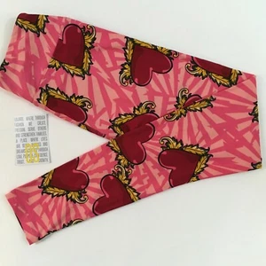 OS LuLaRoe Leggings ~ LARGE RED HEARTS ~ Sizes 2-10, ONE SIZE, VALENTINE'S DAY - Picture 1 of 2