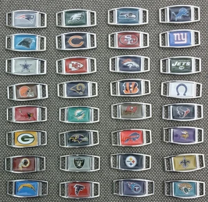 NFL Oval/ Rectangular Shoelace / Paracord Charms - All 32 Teams - Wholesale Lots - Picture 1 of 4